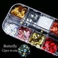 thumbnail image 4 of 1 Box Nail Sequins Butterfly Decorative 12 Color Nail Glitter Nail Decoration, 4 of 10