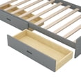 thumbnail image 4 of Euroco Wood Twin Size Daybed with Storage Shelves and Drawers Sofa Bed for Bedroom, Gray, 4 of 12
