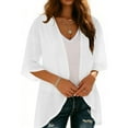 thumbnail image 4 of Daiosportswear Women'S Chiffon Kimono Loose Casual Open Front Cover Ups,Cover-Up for Women White S(S), 4 of 8