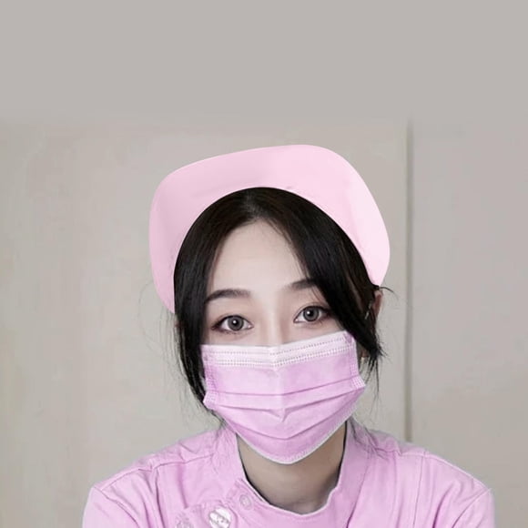 Gorro de enfermera cómodo para mujer, ideal para cosplay, fiestas de enfermería, accesorios de disfraz versátiles. Rosa