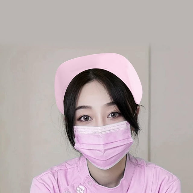 Gorro de enfermera cómodo para mujer, ideal para cosplay, fiestas de enfermería, accesorios de disfraz versátiles. Rosa