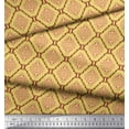 thumbnail image 3 of Soimoi polyester Crepe Fabric Flamingo & Moroccan Damask Print Sewing Fabric Yard 42 Inch Wide, 3 of 3