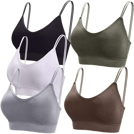 

5 Pcs V Neck Tube Top Bra Padded Camisole Bra for Women Seamless Bralettes