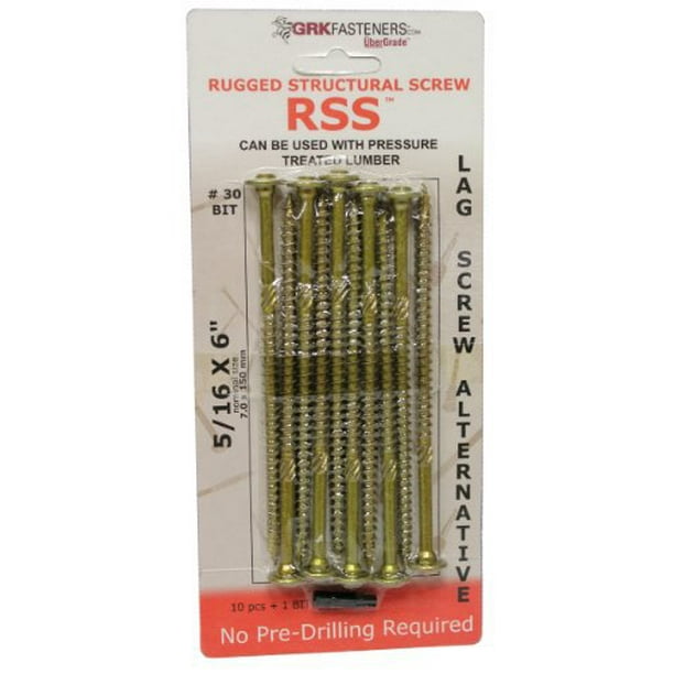 GRK RSS5166BP RSS BlisterPack 5/16 by 6Inch Structural Screws, 1 Bit