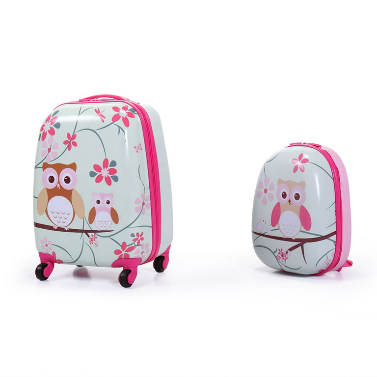 UWR-Nite 2 PC Kids Carry-on Luggage Set 12 Backpack & 16 Rolling Suitcase  School Travel Trolley ABS Luggage for Boys Girls 
