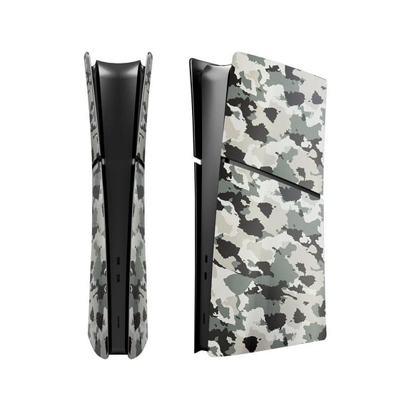 Slim Digital Edition Cover Plates for New PS5 Slim Console, Shell Panels Compatible with New Playstation 5 Slim Accessories Protective Replacement Faceplate - Gray Camouflage