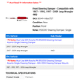 thumbnail image 2 of Front Steering Damper - Compatible with 1987 - 1995, 1997 - 2009 Jeep Wrangler 4WD 1988 1989 1990 1991 1992 1993 1994 1998 1999 2000 2001 2002 2003 2004 2005 2006 2007 2008, 2 of 2