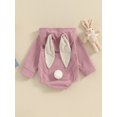 thumbnail image 4 of Suealasg Baby Girls Boys Easter Clothes Infant Corduroy Romper Cute 3D Rabbit Ear Long Sleeve Hooded Jumpsuit, 4 of 8
