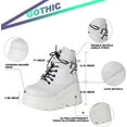 thumbnail image 2 of Women's Chunky Platform Combat Booties | High Wedge Heel, Side Zipper & Lace-Up Ankle, 2 of 11
