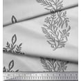 thumbnail image 3 of Soimoi Moss Georgette Fabric Leaves & Floral Block Print Fabric by The Yard 42 Inch Wide, 3 of 3