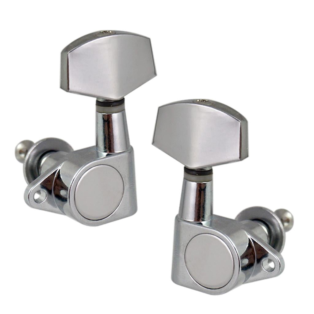 6 Pieces Chrome Tuning Peg Square 3L 3R Sealed Pegs s Machine Heads for Acoustic or Electric Guitars