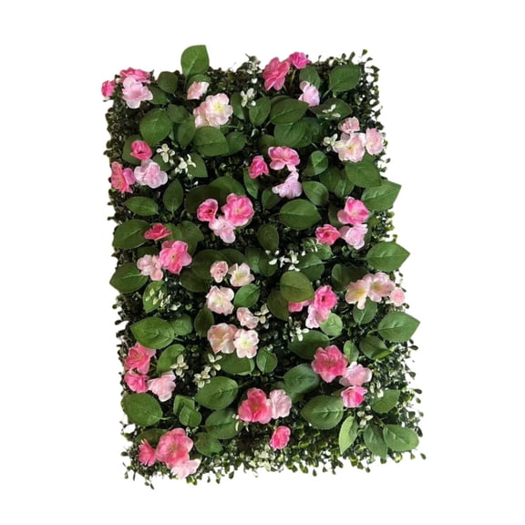QSTDGVPW Artificial Grass Wall Panel Artificial Wall Flower Artificial Plant 40x60cm with Pink