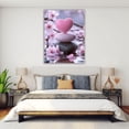 thumbnail image 4 of Mudket Pink Heart Zen Stones with Cherry Blossoms Canvas Wall Art, Framed Ready to Hang, Romantic Floral Spa Wall Decor for Living Room Bedroom Bathroom Office, Calming Nature Print - 12"L x 8"W, 4 of 10