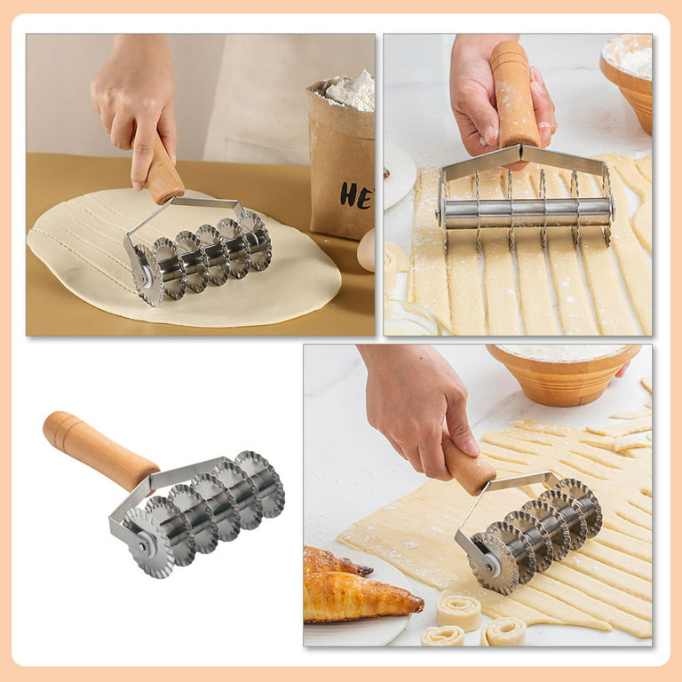 Lattice Cutter Roller Pie Noodle Crust Dough Wheel Pasta Cookie Docker  Pastry Spaghetti Bread Makers Biscuit Net Baking 