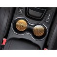 thumbnail image 5 of WIRESTER Round Neoprene Car Coaster for Drinks, Set of 2pcs, Gold Glitter Sparkle & Yellow Glitter Leopard, 5 of 6