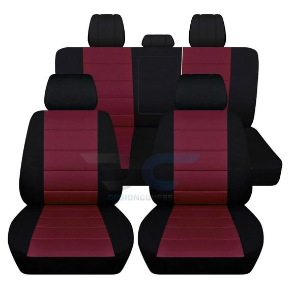 Fits 2012-2018 Dodge Ram Cotton Seat Covers 40/60 Split Rear W AR:Black - FullSet