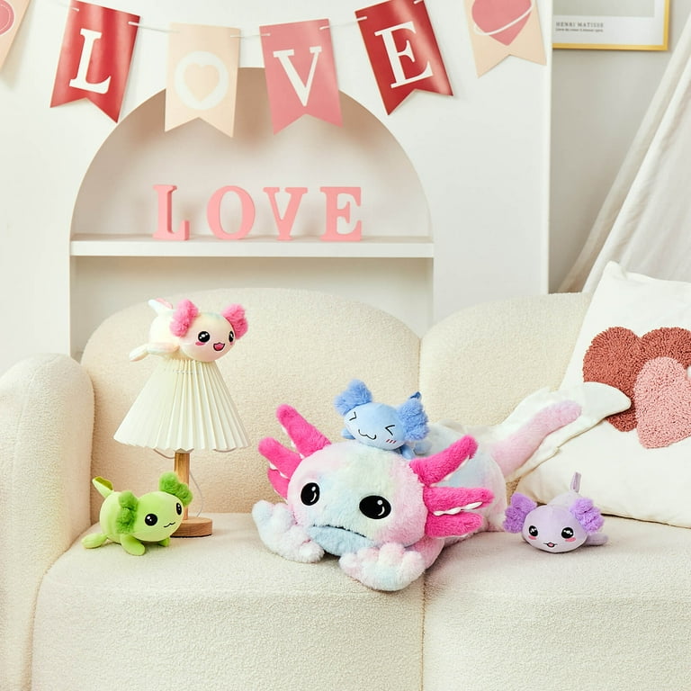 MaoGoLan 31.89 Inch Giant Glow Axolotl Stuffed Animal With 4 Babies photo 6