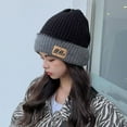 thumbnail image 6 of Opvise Women Fashion Winter Hat Knitted Thick High Elasticity Solid Color Unisex Ear Soft Casual Warm Windproof Anti slip Baggy Beanie Men Skull Cap Black, 6 of 7