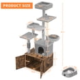 thumbnail image 3 of Gaderth Cat Tree With Litter Box Enclosure,2-in-1 Cat Tower For Indoor Cats,Multi-Level Cat Condo With Scratching Post And Dangling Balls,Hammock,Hidden Litter Box Enclosure,Wood Washroom Furniture, 3 of 8