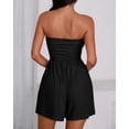 thumbnail image 3 of Mono corto BTFBM sin tirantes con volantes y bolsillos, casual, negro, talla L, 3 of 8