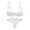 White, variant on Women's Lace Unlined Balconette Demi-Cup Underwire Sheer Bra and See Through Thong