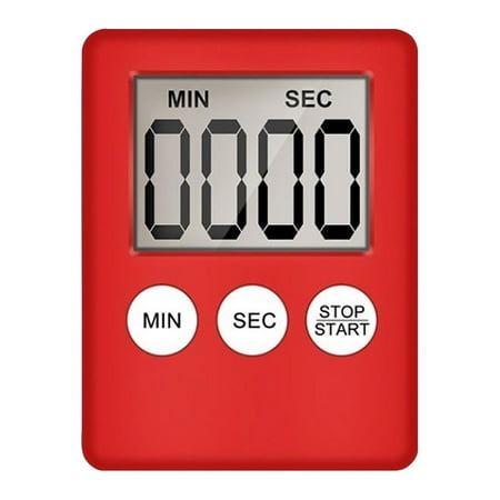

Prolriy Clock Clearance Large Digital LCD Kitchen Cooking Timer Count-Down Up Clock Alarm Magnetic Red