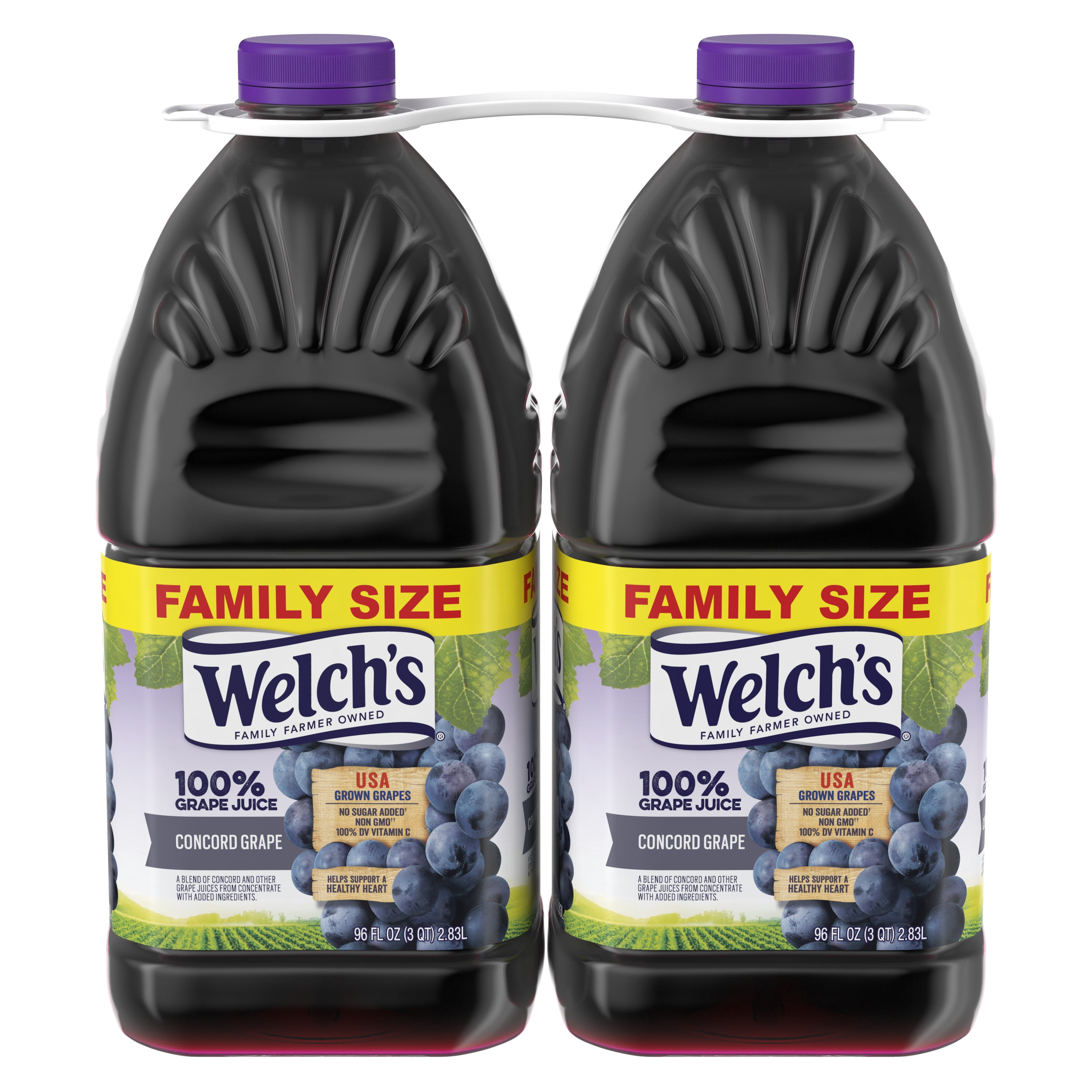 Welch's 100% Grape Juice, Concord Grape, 96 fl oz Bottle (Pack of 2)