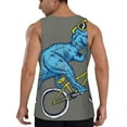 thumbnail image 2 of Sigee Fun Riding Dinosaur for Men's Workout Tank Top, Athletic Gym Sleeveless Shirt - Quick Dry, Lightweight, Breathable, 2 of 9