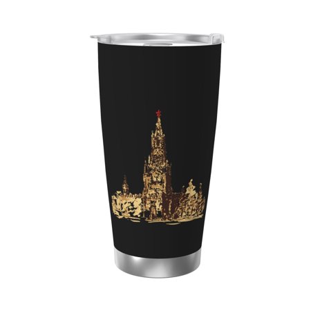

Watercolor Kremlin 20 Oz Water Bottle Insulated Tumblers Stainless Steel Cups Double Wall Tumbler with Lid