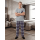 thumbnail image 2 of Pijama Hombre 2 Piezas Unitalla, Playera Suave con Bolsillo y Pantalón a Cuadros, Comodidad Total para Descanso, 2 of 5
