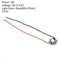 thumbnail image 3 of Uxcell 0.8" 350mA 1W Blue Light LED Chip Bulb COB Light Beads Copper Bracket 5 Pack, 3 of 5