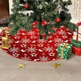 thumbnail image 2 of AYktou 35 Inch Christmas Tree Skirts, Red Christmas Tree Bottom Aprons Christmas Tree Mat Ornaments, Snowflake Patterns Xmas Tree Skirts for Holiday Party Gift Placement Home Decoration, 2 of 6