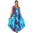 thumbnail image 5 of Sakkas Starlight Caftan Tank Dress / Cover Up - Turquoise / Purple - One Size, 5 of 6
