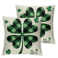 thumbnail image 2 of Nawypu St Patricks Day Pillow Covers Shamrock Hat Truck Lucky Charm Green Couch Cover Buffalo Plaid Farmhouse Holiday Throw Pillows Decor for Home Sofa Couch Living Room Bed Outdoor,2 Pcs, 2 of 6