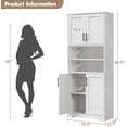 thumbnail image 5 of EastVita Tall Bathroom Cabinet Freestanding Bathroom Storage Cabinet with 4 Doors and Adjustable Shelves 67 Inch Cupboard Modern Storage Cabinet for Kitchen Pantry Living Room Antique-White, 5 of 8