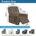thumbnail image 3 of Renewold Leopard Print Brown Recliner Couch Cover Wear Resistant Reclining Couch Cover 4 Pieces Stretch Recliner Slipcover Wear Resistant Furniture Protector Home Decor, 3 of 8