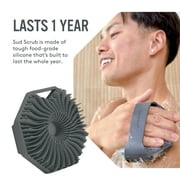 Sud Scrub® Silicone Body Scrubber, Exfoliating Body Scrubber for Sensitive Skin, Eco Friendly Shower Scrubber for Body, Charcoal