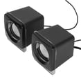 thumbnail image 4 of 1 par de minialtavoces USB 2.0 para ordenador portátil, de escritorio, con cable, estéreo, para música, color negro, 4 of 12