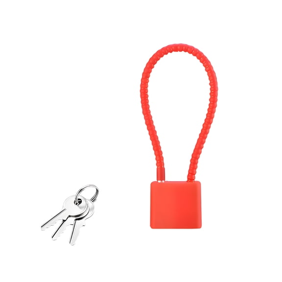 MELIVO Bike Lock,7.87" Motorcycle Lock,Unopening Steel Cable Bicycle Lock Bike Lock with Key,Red