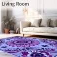 thumbnail image 2 of ODIKA 4'x6' Machine Washable Non-Slip Area Rug, Lavender Dreams with Ornate Floral Medallions High Traffic Rug, Purple, 532648, 2 of 7