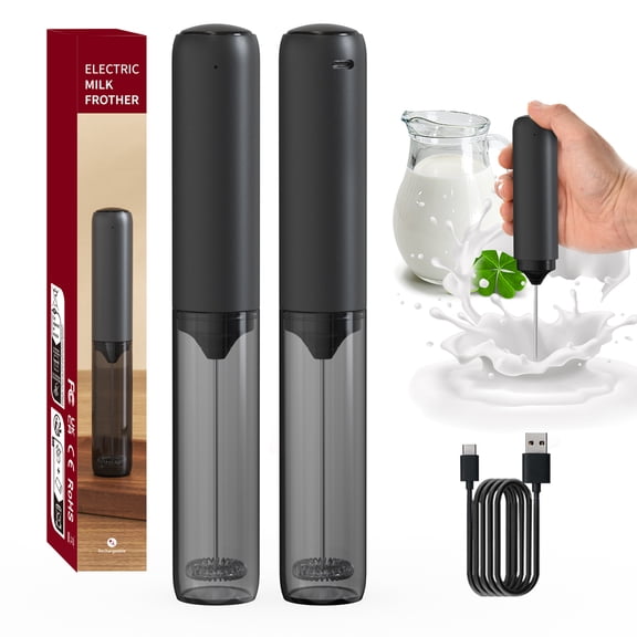3 Speed Electric Frother Handheld Coffee Whisk Electric Stirrer- Rechargeable Milk Frother with Detachable Stainless Steel Whisk Type C Charging for Matcha Protein Powder Milk Tea Coffee Mixing