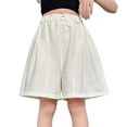 thumbnail image 2 of Amidoa Girls Shorts Wide Leg Toddler Casual Summer Soft Elastic Waist With Pockets Shorts for Kids White Size 8, 2 of 9