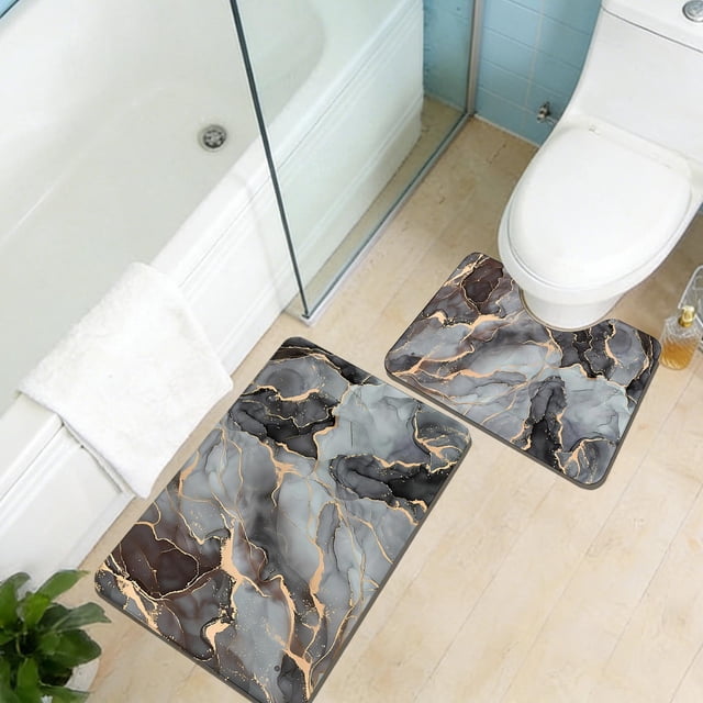 Alfombrillas de Baño para Piso de Baño Alfombrilla de Piso de Baño Alfombrilla de Absorción de Agua Doméstica, Alfombras de Piso de Poliéster Multicolor 50x80cm 40x60cm para el Hogar