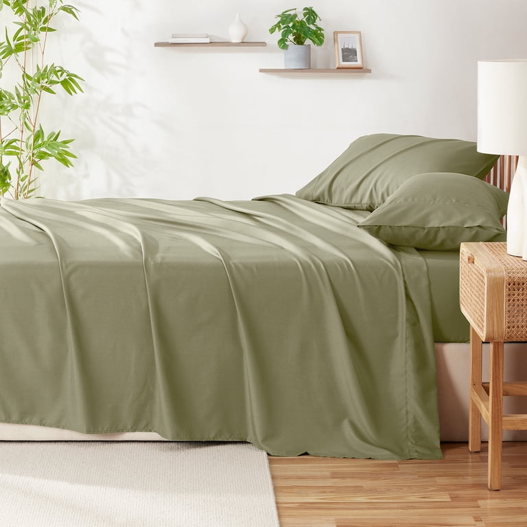 Nestl Virtu Bamboo Blend Sheet Set, Queen, Sage Green photo 3