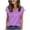 Purple, variant on XYAIXT Short Sleeve T-shirt for Women Fashionable Print V Neck Ladies Blouse Summer Tops Casual Loose
