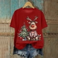 thumbnail image 2 of UngA Womens Christmas Shirts Funny Xmas Tee Cute Holiday Graphic Short Sleeve Tops Christmas T Shirts for Women Red,M, 2 of 6