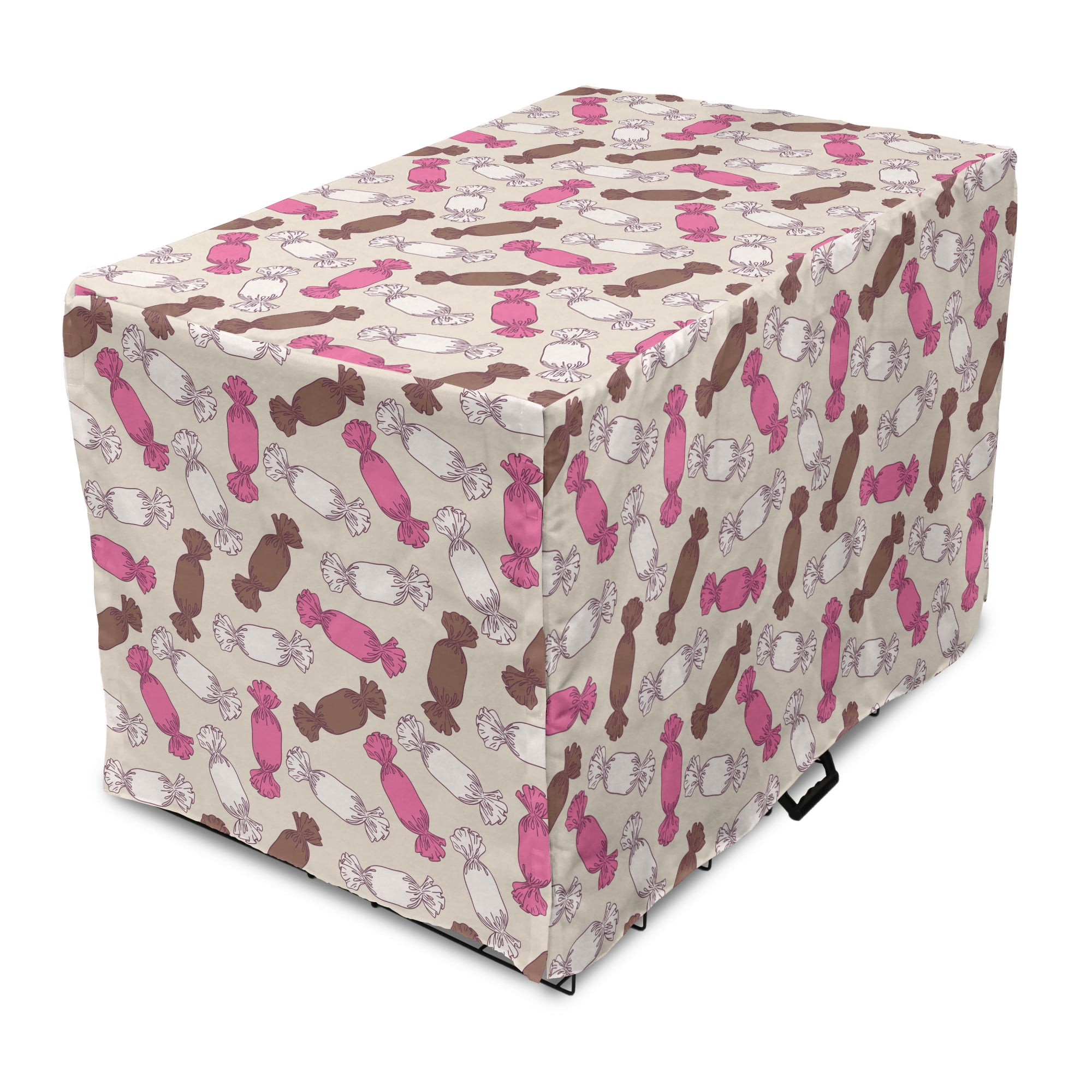 Pastel Dog Crate Cover, Candies in Funny Tones Celebration Dessert