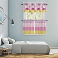 thumbnail image 5 of Colorful Stripe Kitchen Curtains Sets for Windows 24 Inch Length, Modern Pink Purple Yellow Vertical Striped Rod Pocket Window Treatments Tier Curtains and Valances Set for Bedroom/Bathroom, 5 of 8