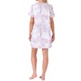 thumbnail image 3 of INSPIRE CHIC Womens Nightgown Short Sleeve Printed Sleepwear Sleepshirts Cute Night Shirts 2XL Purple, 3 of 6