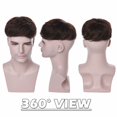 thumbnail image 5 of Benehair 100% Human Hair Top Toupee Piece Mans Wig Clip in Hairpiece Indian Remy Hair Replacement System Wigs Clip In Brown, 5 of 8